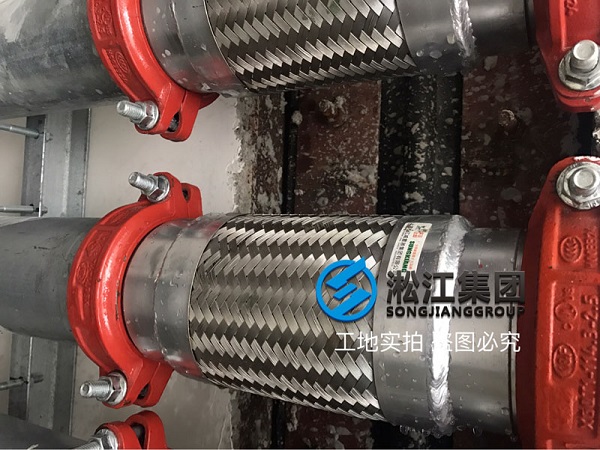 上海銀商科技園卡箍式金屬軟管使用現場